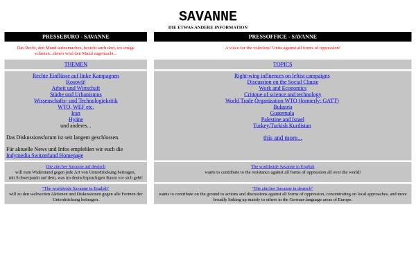 Vorschau von www.savanne.ch, Pressebüro Savanne