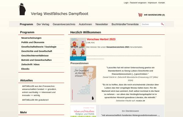 Vorschau von www.dampfboot-verlag.de, Verlag Westfälisches Dampfboot