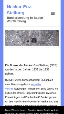 Vorschau der mobilen Webseite www.neckar-enz-stellung.de, Neckar-Enz-Stellung