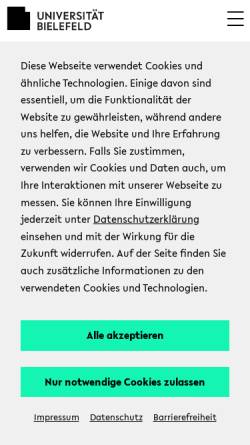 Vorschau der mobilen Webseite www.uni-bielefeld.de, IFF - Uni Bielefeld
