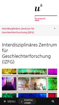 Vorschau der mobilen Webseite www.izfg.unibe.ch, IZFG - Uni Bern