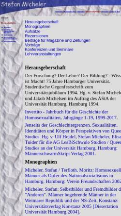 Vorschau der mobilen Webseite www.stefanmicheler.de, Queer Studies an den Hamburger Hochschulen