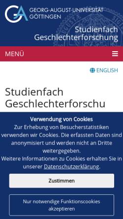 Vorschau der mobilen Webseite www.geschlechterforschung.uni-goettingen.de, Studiengang Geschlechterforschung