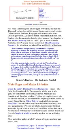 Vorschau der mobilen Webseite www.ottosell.de, Thomas Pynchon-Weblinks