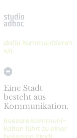 Vorschau der mobilen Webseite www.studioadhoc.de, Agentur für ganzheitliche Kommunikation GmbH