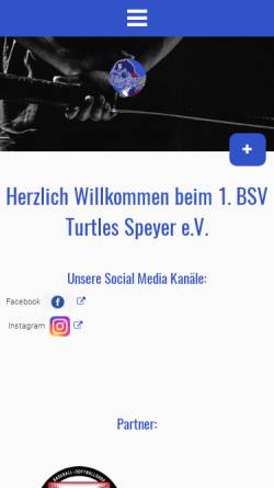 Vorschau der mobilen Webseite www.turtles-speyer.de, Speyer Turtles