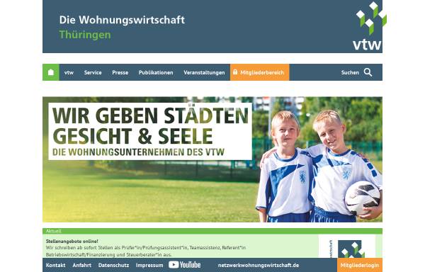 Vorschau von www.vtw.de, Verband Thüringer Wohnungswirtschaft e.V.