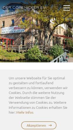 Vorschau der mobilen Webseite www.der-coepenicker.de, Köpenicker Hostel
