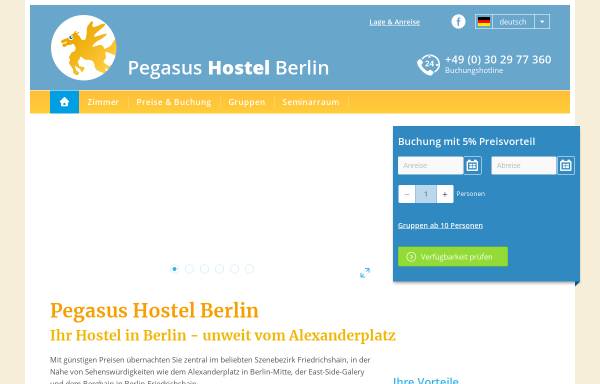 Vorschau von www.pegasushostel.de, Pegasus Hostel Berlin