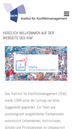 Vorschau der mobilen Webseite www.ikm.ch, Institut für Konfliktmanagement und Mythodrama IKM