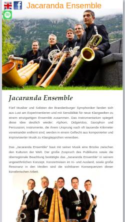 Vorschau der mobilen Webseite www.jacaranda.de, Jacaranda-Ensemble