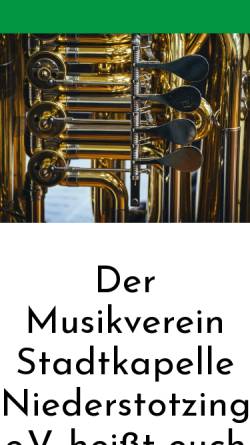 Vorschau der mobilen Webseite www.musikverein-niederstotzingen.de, Musikverein Stadtkapelle Niederstotzingen e.V.