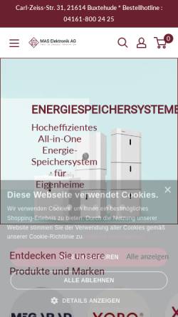 Vorschau der mobilen Webseite www.mas.de, MAS Elektronik AG