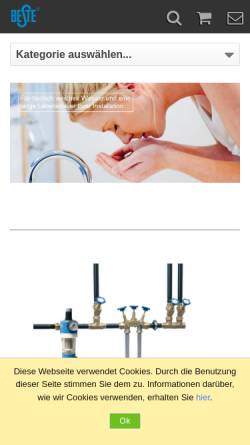 Vorschau der mobilen Webseite www.beste-wasser.de, Beste Wasseraufbereitung GmbH