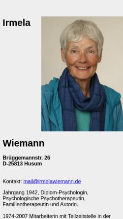 Vorschau der mobilen Webseite www.irmelawiemann.de, Psychologische Praxis Irmela Wiemann