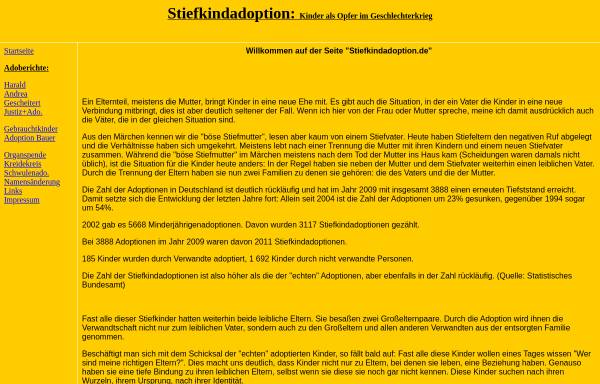 Vorschau von www.stiefkindadoption.de, Stiefkindadoption: Kinder als Opfer im Geschlechterkrieg