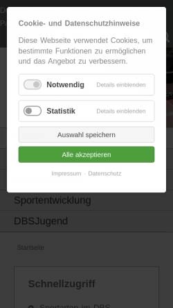 Vorschau der mobilen Webseite www.dbs-npc.de, Deutscher Behinderten-Sportverbandes e.V. DBS