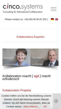 Vorschau der mobilen Webseite cinco-systems.de, cinco.systems