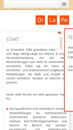 Vorschau der mobilen Webseite www.dilape.de, Dittmar & Lange