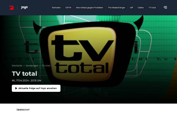 Vorschau von tvtotal.prosieben.de, TV total: Die Weltmeister im Speed Stacking