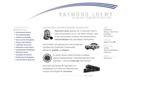 Vorschau von loewy-raymond.de, Raymond Loewy, Father of Industrial Design