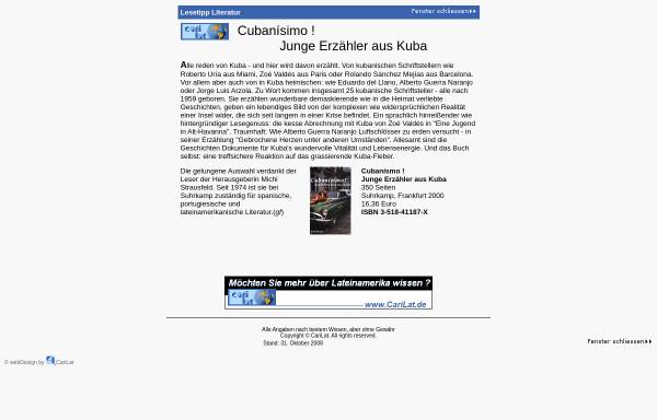 Vorschau von www.carilat.de, Lesetipp Literatur Cuba