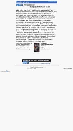 Vorschau der mobilen Webseite www.carilat.de, Lesetipp Literatur Cuba