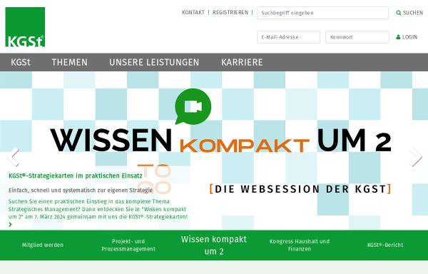 Vorschau von www.kgst.de, Kommunale Gemeinschaftsstelle für Verwaltungsvereinfachung (KGSt)