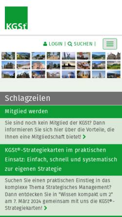 Vorschau der mobilen Webseite www.kgst.de, Kommunale Gemeinschaftsstelle für Verwaltungsvereinfachung (KGSt)