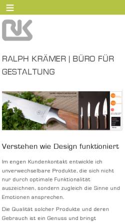 Vorschau der mobilen Webseite www.ralph-kraemer.com, Dipl.-Des. Ralph Krämer