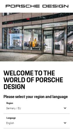 Vorschau der mobilen Webseite www.porsche-design.com, Porsche Design - Porsche Lizenz- und Handelsgesellschaft mbH & Co. KG