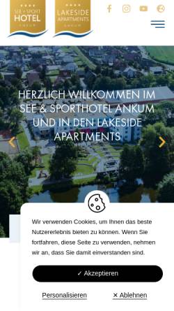 Vorschau der mobilen Webseite www.seehotel-ankum.de, See- und Sporthotel Ankum