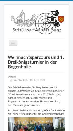 Vorschau der mobilen Webseite www.sv-berg.de, Schützenverein Berg e.V.