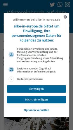 Vorschau der mobilen Webseite www.silke-in-europa.de, Wintereinbruch auf dem Fernwanderweg E5 [Silke Schlüter]