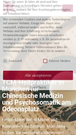 Vorschau der mobilen Webseite www.michel-tcm.de, Bernd Michel