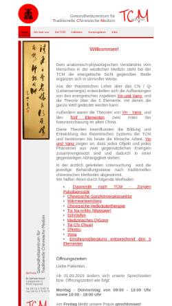 Vorschau der mobilen Webseite www.tcm-in.de, Gesundheitszentrum für Traditionelle Chinesische Medizin