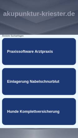 Vorschau der mobilen Webseite www.akupunktur-kriester.de, Maria Kriester
