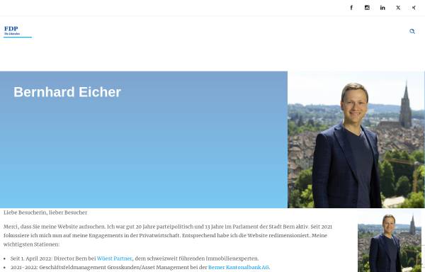 Vorschau von www.bernhard-eicher.ch, Eicher, Bernhard (FDP)