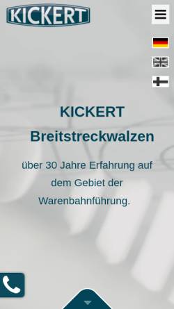 Vorschau der mobilen Webseite www.kickert.de, Kickert GmbH