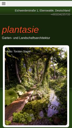 Vorschau der mobilen Webseite www.plantasie.de, Garten- und Landschaftsarchitekturbüro Timm