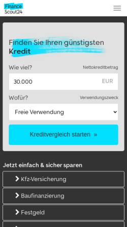 Vorschau der mobilen Webseite www.financescout24.de, Scout24 Services GmbH