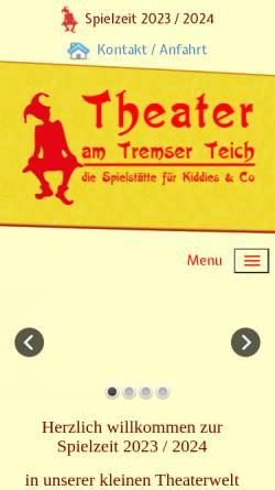 Vorschau der mobilen Webseite www.theater-am-tremser-teich.de, Lübeck, Theater am Tremser Teich