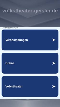 Vorschau der mobilen Webseite volkstheater-geisler.de, Lübeck, Volks- und Komödientheater Geisler