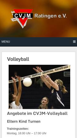 Vorschau der mobilen Webseite cvjm-ratingen.de, CVJM Ratingen Volleyball
