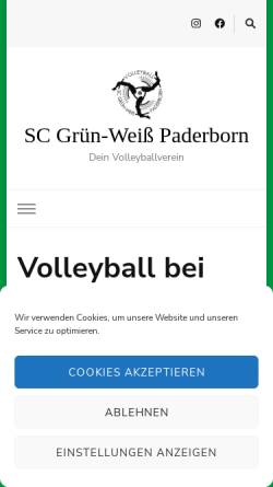 Vorschau der mobilen Webseite www.volleyball.gw-pb.de, SC Grün-Weiß 1920 Paderborn - Volleyball
