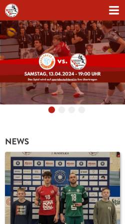 Vorschau der mobilen Webseite www.vvhumann.de, Volleyball Verein Humann Essen