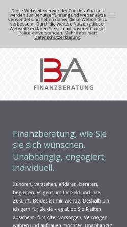 Vorschau der mobilen Webseite www.ba-finanz.de, BA Finanzberatung - Bärbel Amels