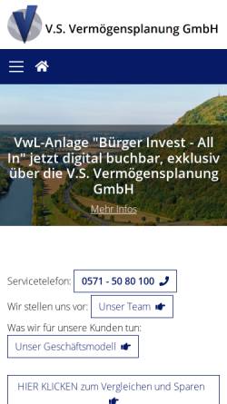 Vorschau der mobilen Webseite www.vsvgmbh.de, V.S. Vermögensplanung GmbH