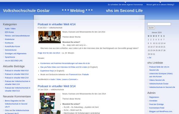 Vorschau von volkshochschule.wordpress.com, Podcast der Volkshochschule in Second Life