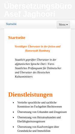 Vorschau der mobilen Webseite www.dari-uebersetzer.de, Asef Jaghoori